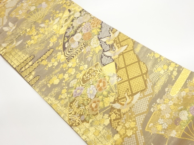 JAPANESE FUKURO OBI / WOVEN CRANES